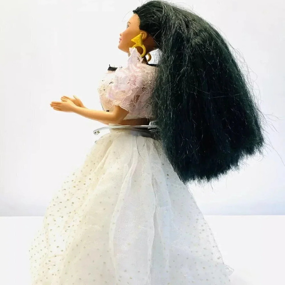 MATTEL BARBIE Asian Doll Long Black Hair Blue Eyes Three Piece Outfit 12" Tall - Picture 3 of 12